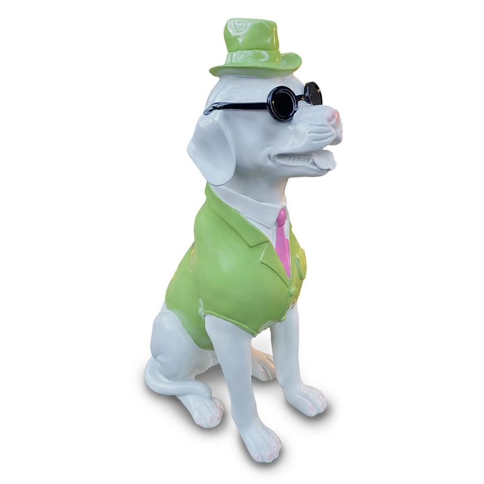 Beeld Mr Dog Groen Wit Large 60cm