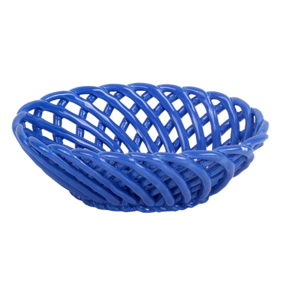 Kitsch Kitchen Porcelein Mandje Ovaal Blauw S