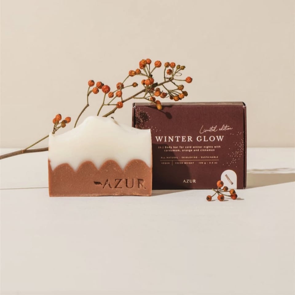 Azur Natural Bodycare Winter Glow Kerstzeep Bodybar in Beperkte Oplage