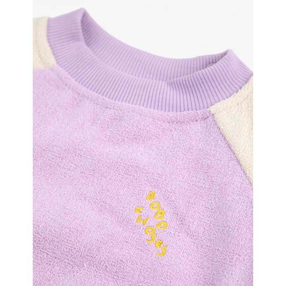 Bobo Choses Lila Color Block Terry Cloth Sweatshirt