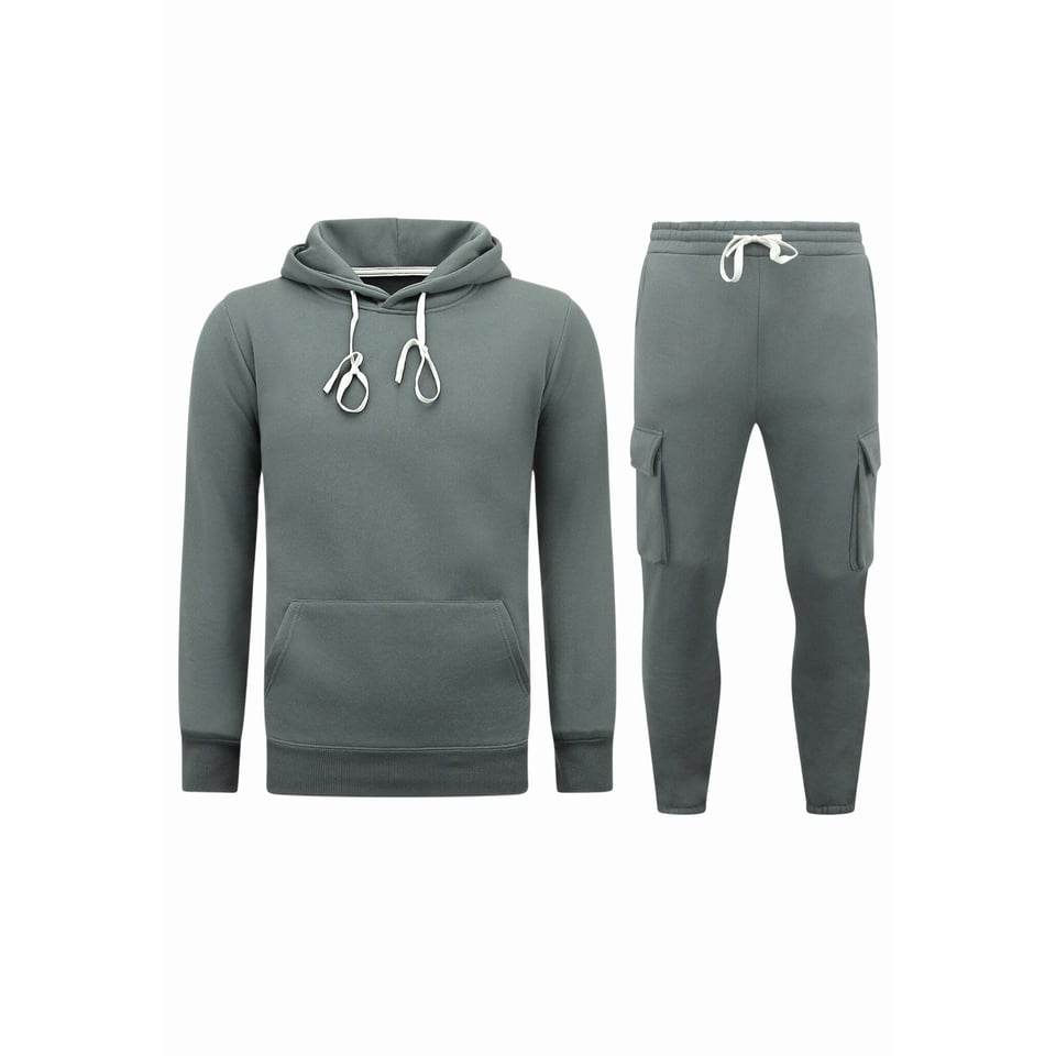 Huispak Heren Volwassenen - Oversized Joggingpak - Dik Geweven - Antraciet