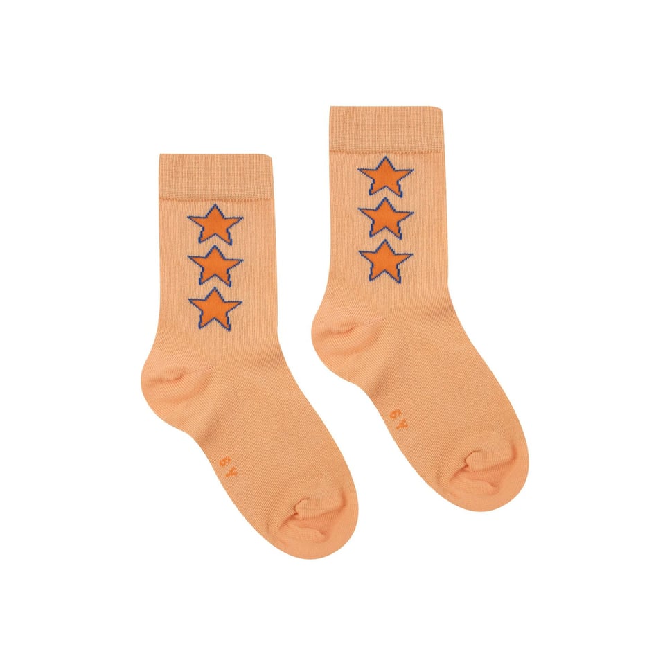 Tiny Cottons Stars Medium Socks Papaya