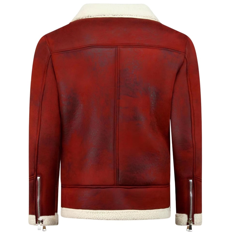 Imitatie Bontjas - Lammy Coat - Rood