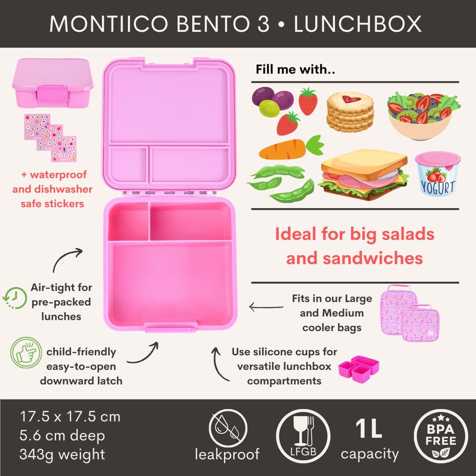 Montii Bento 3 Lunchbox Floss / Friends Forever - Roze