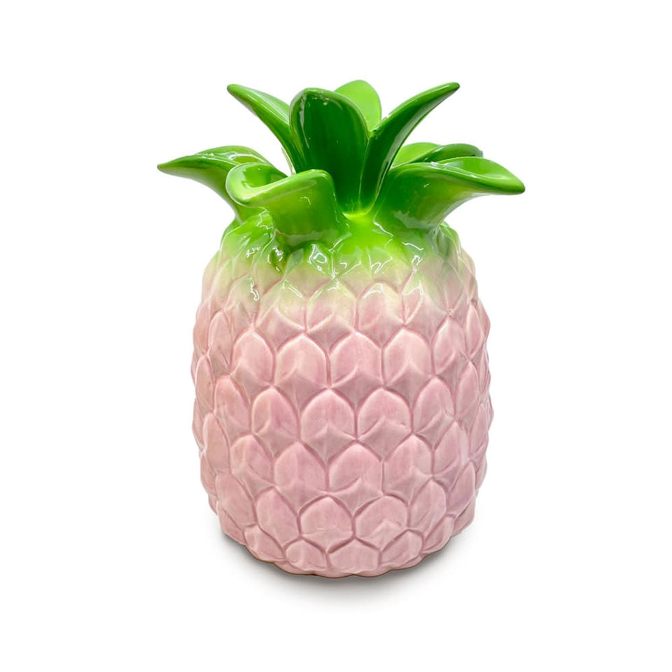 Vaasje Ananas Tropical 14x18cm in 4 Kleuren - Kleur : Geel