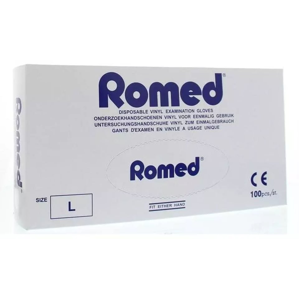 Romed Vinyl Handsch Ns Pdr L 100st 100