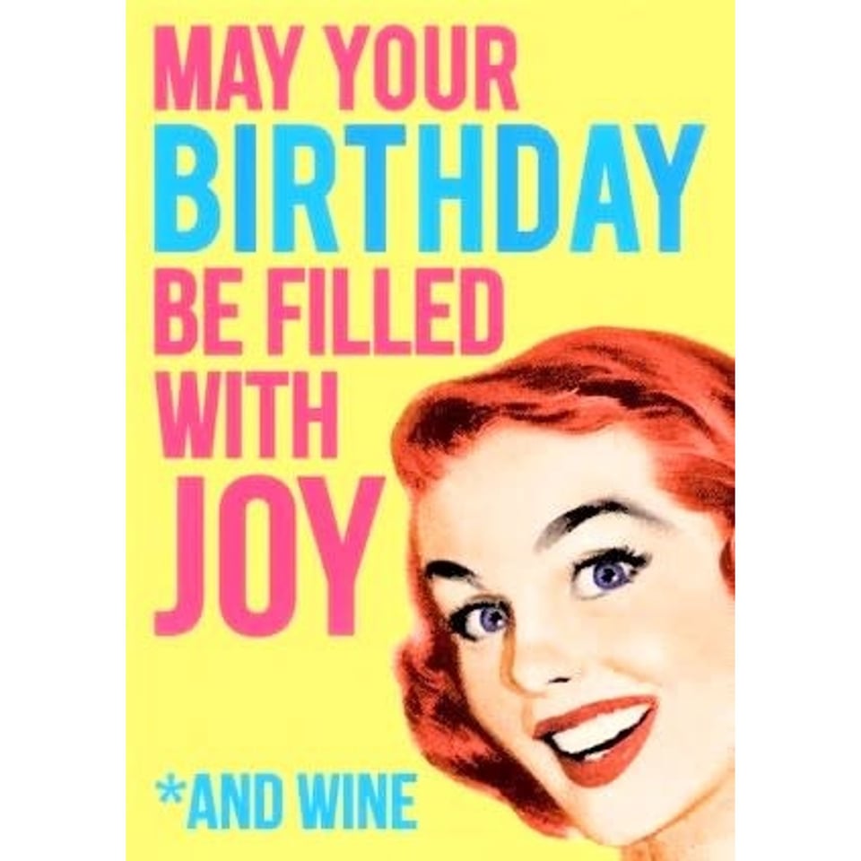 Wenskaart Verjaardag - Twisted Vintage - May Your Birthday Be Filled with Joy and Wine