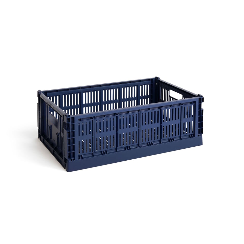 HAY Colour Crate Klap- en Stapelkrat L Donkerblauw