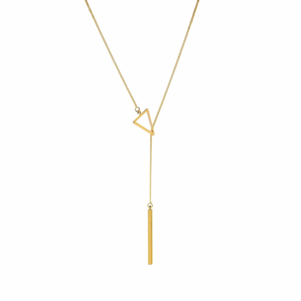 Rose Gold Plated Necklace with Triangle and Rod