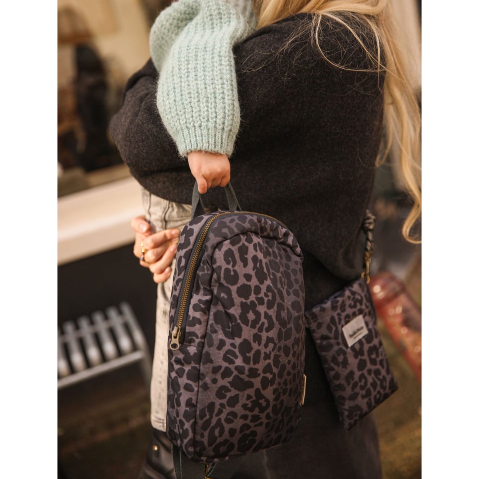 Antra Leopard Puffy Mini Backpack