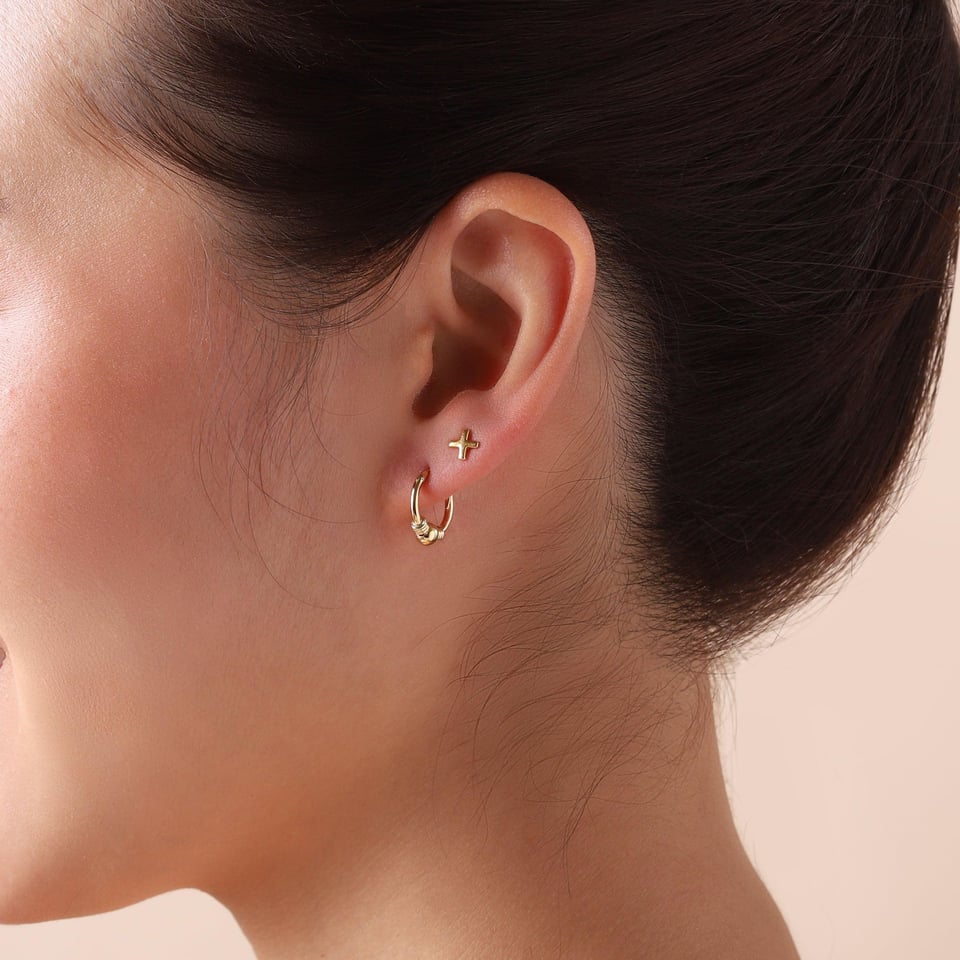 Small Gold Plated Bali Hoop Earrings