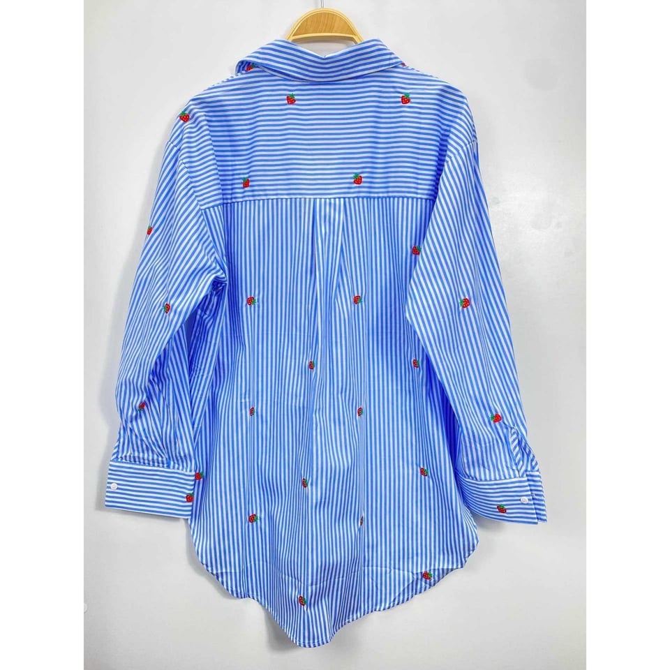 Cotton Strawberry blouse - Blue