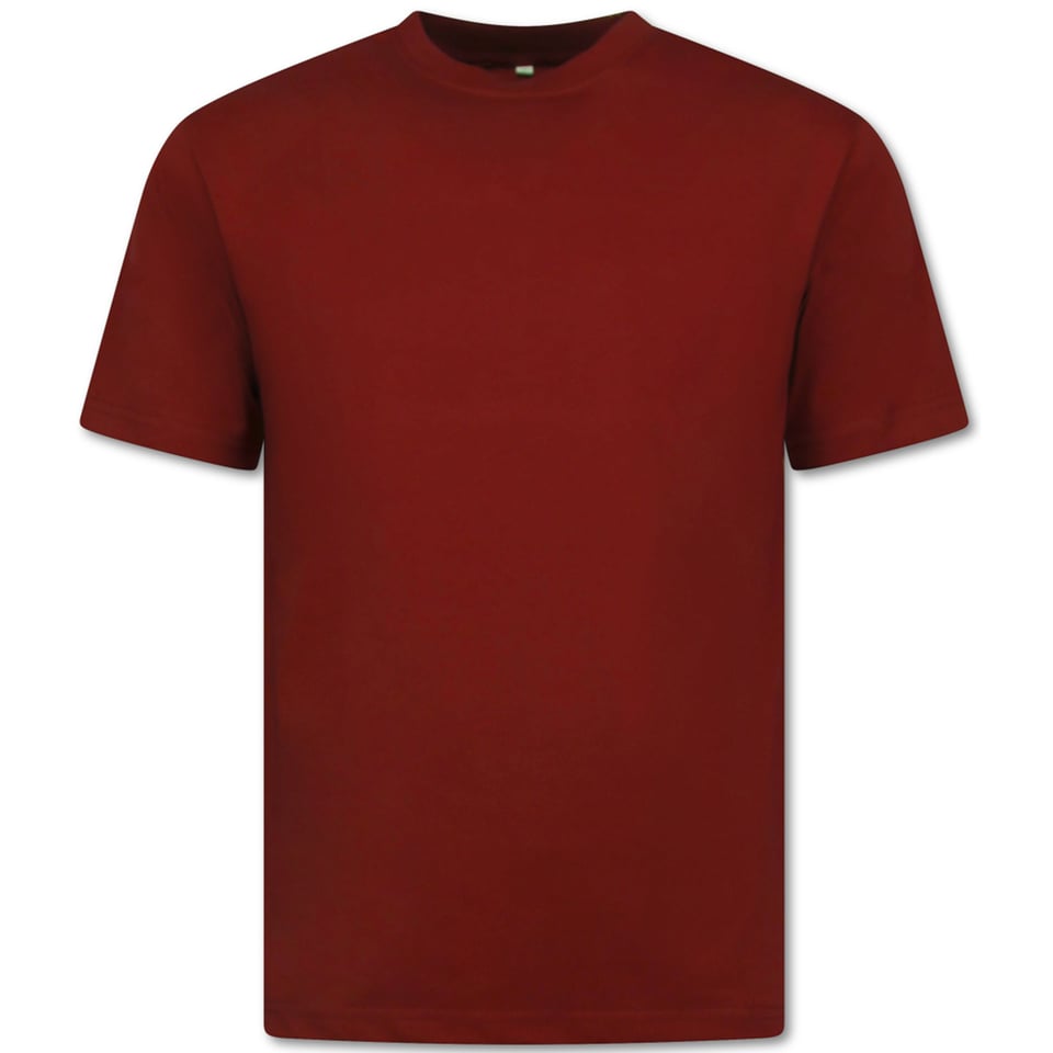 T Shirt Heren Oversized - Effen T-Shirt Blanco - 6530 - Bordeaux