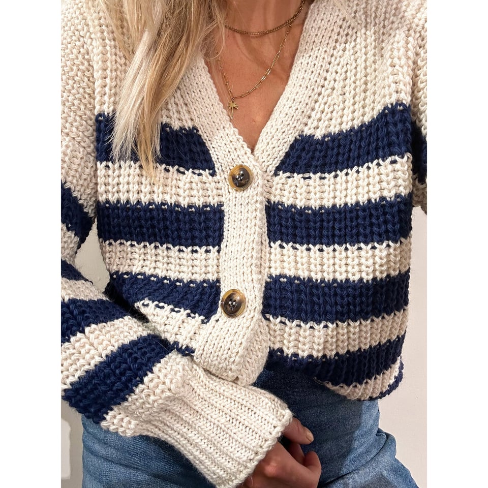 Casual striped knitting Cardigan - Onesize