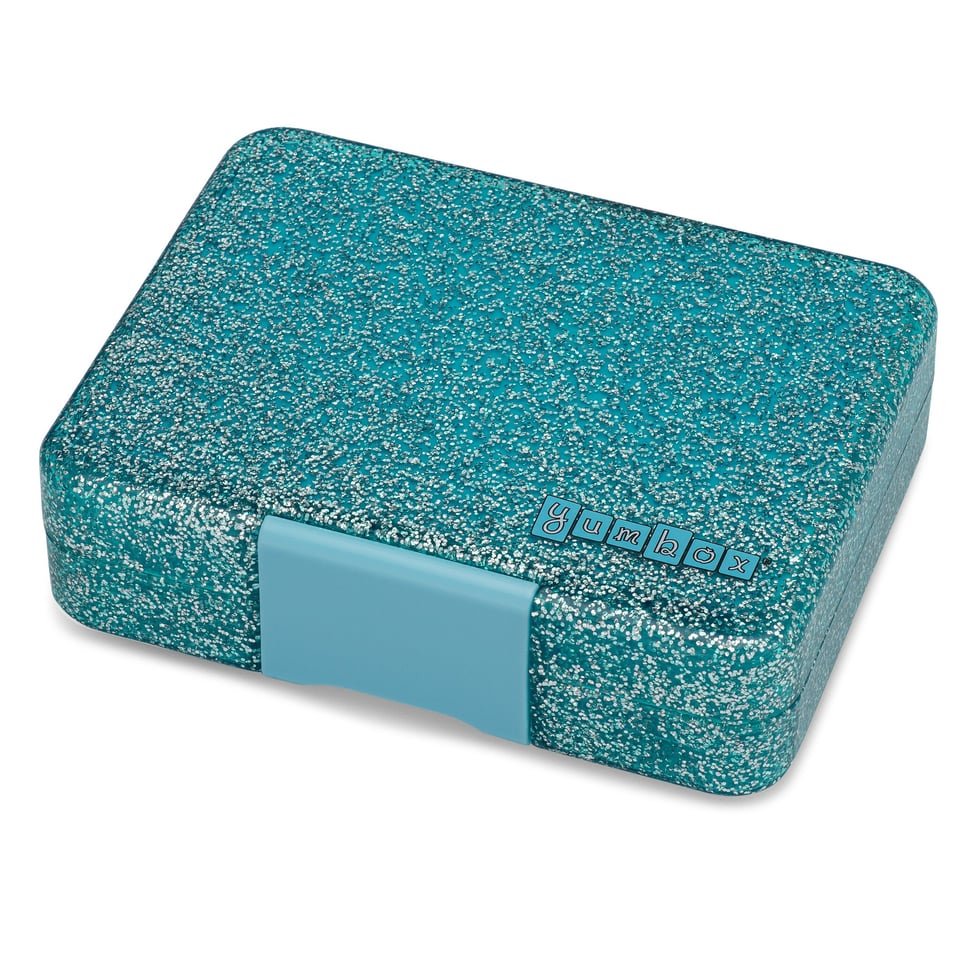 Yumbox Snack 3 Vakken Twinkle Aqua Glitter / Aqua Clear - Aqua