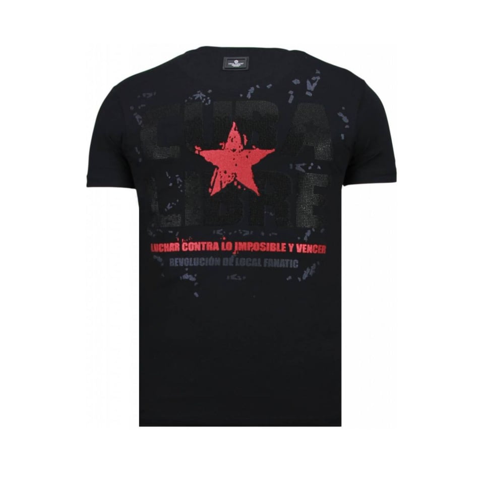 Presidente - Rhinestone T-Shirt - Zwart