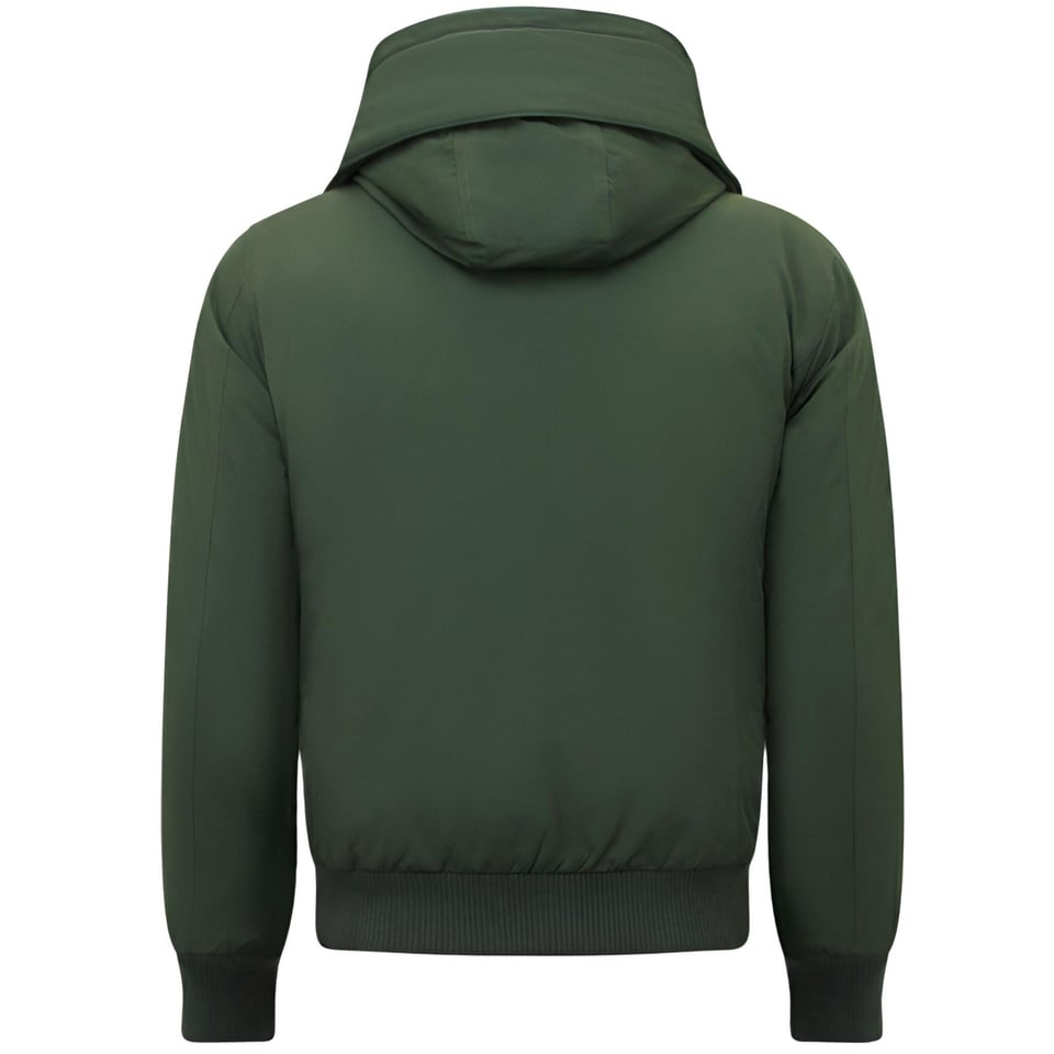 Heren Winterjas Kort Met Capuchon - 8002 - Groen