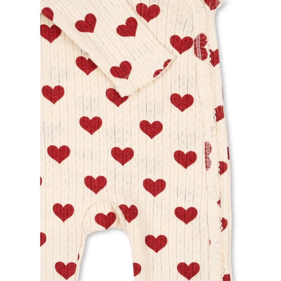 Konges Slojd Newborn Onesie Amour Rouge