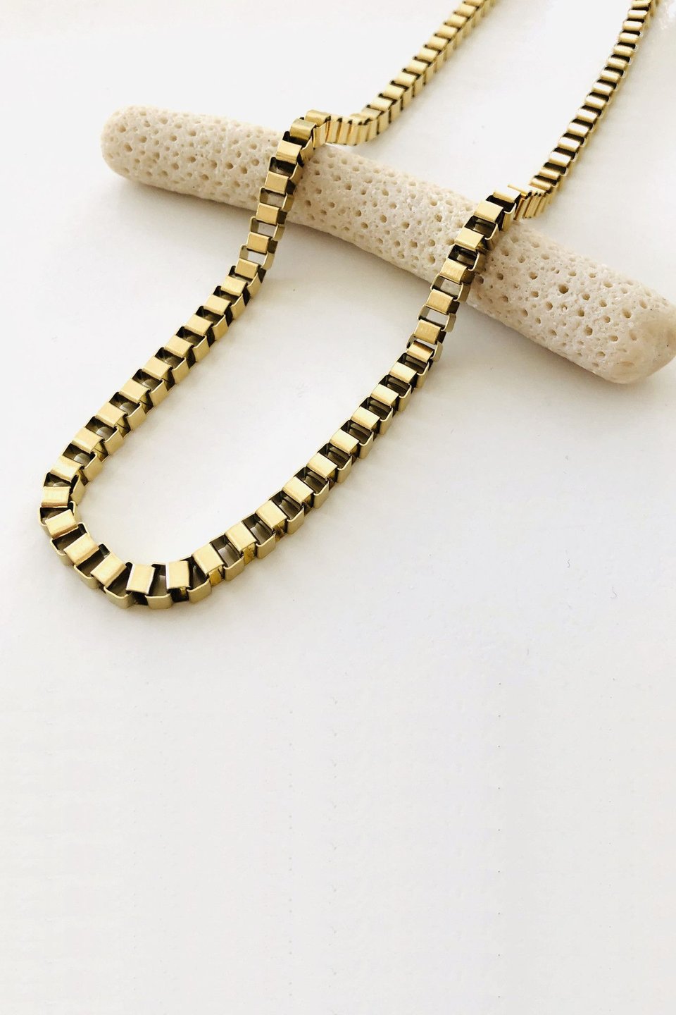 Box Chain Necklace - Gold - ONE