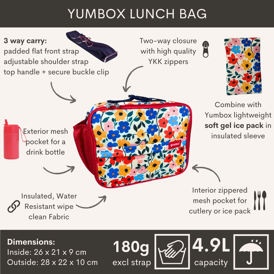 Yumbox Lunch Bag Klaprozen - Meerkleurig