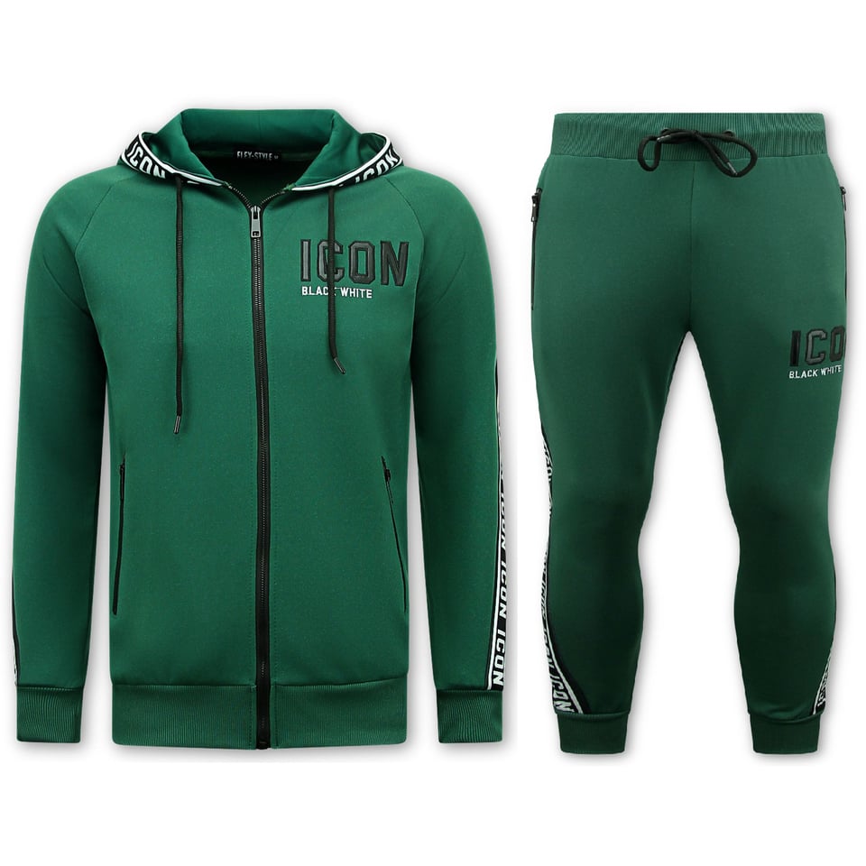 Traningspak Heren ICON - Joggingpak Heren Volwassenen - 3551 - Groen