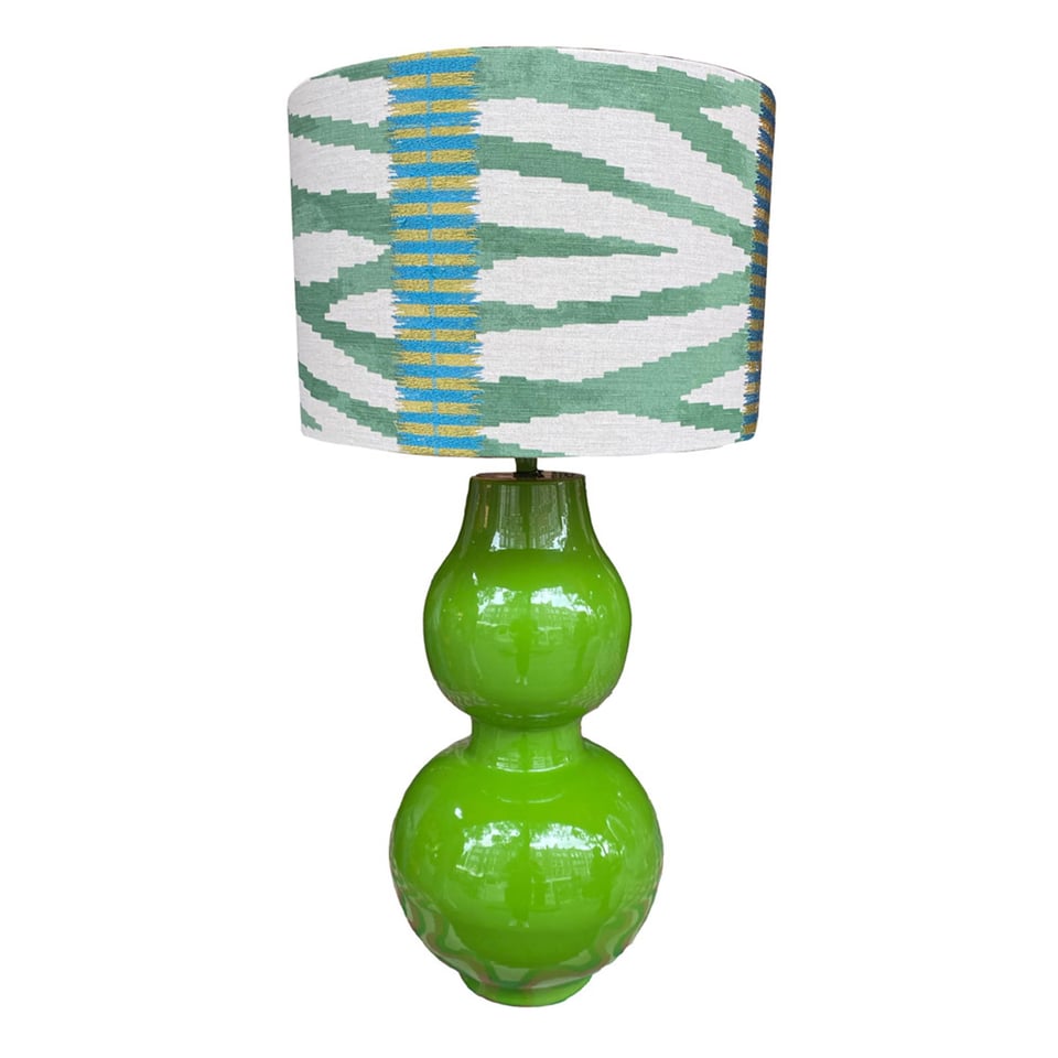 Tafel Lamp Voet Blad Groen Metaal 20x44cm