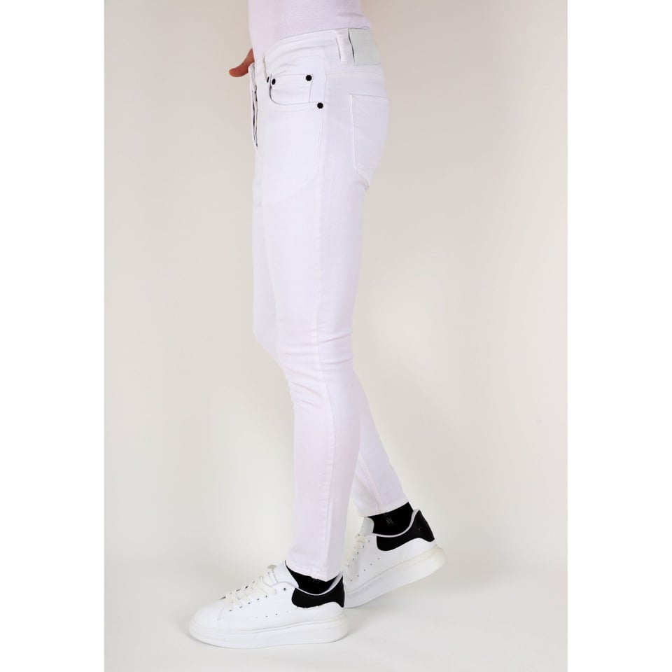 Nette Witte Heren Slim Fit Spijkerbroek Met Stretch -DP106