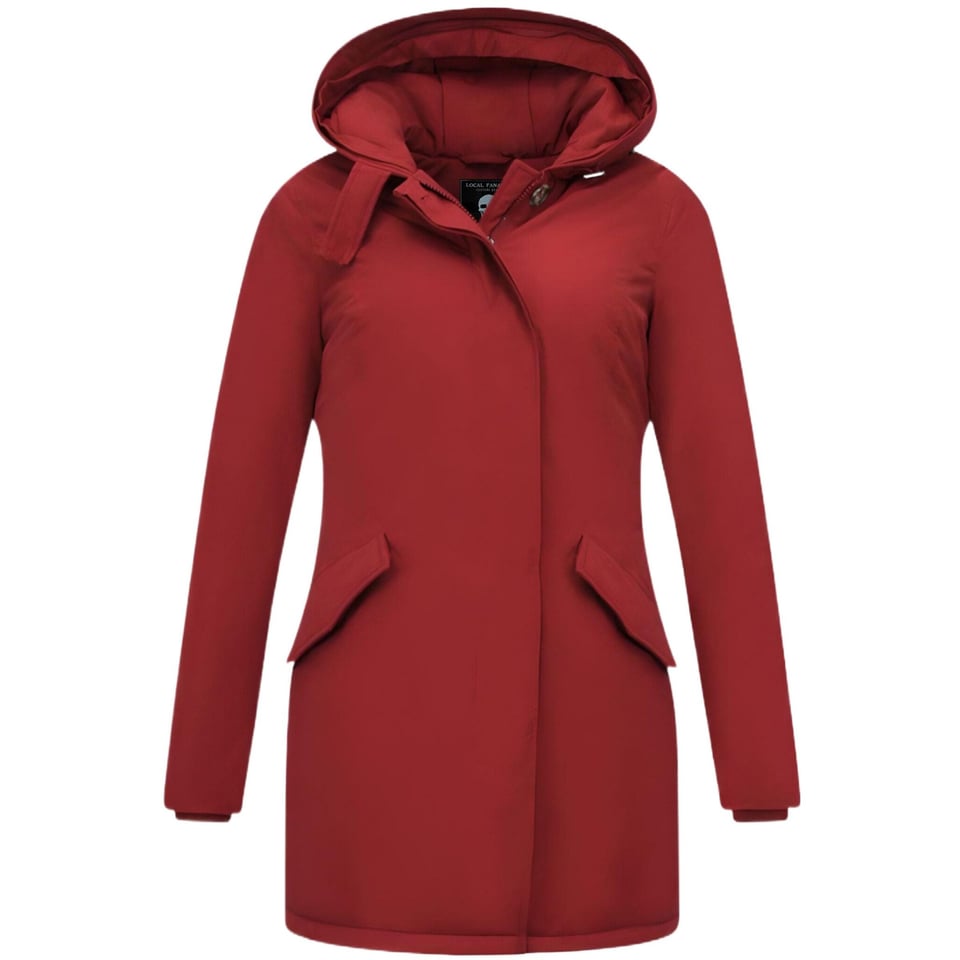 Winterjas Getailleerd Dames Met Capuchon - 280 - Rood