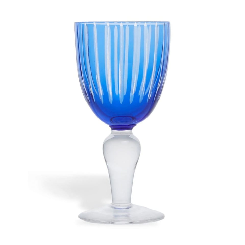 Wijn Glazen Cobalt Mix Blauw-Paars 8x17cm Set Van 6