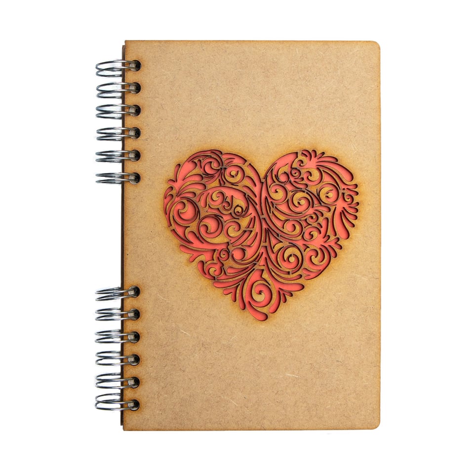 Sustainable journal - Recycled paper - Red Heart