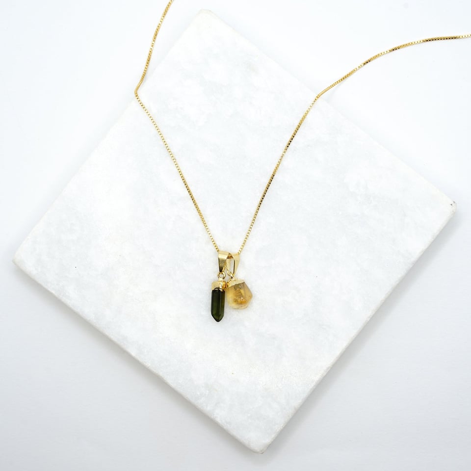 Necklace - Citrine and Green Tourmaline