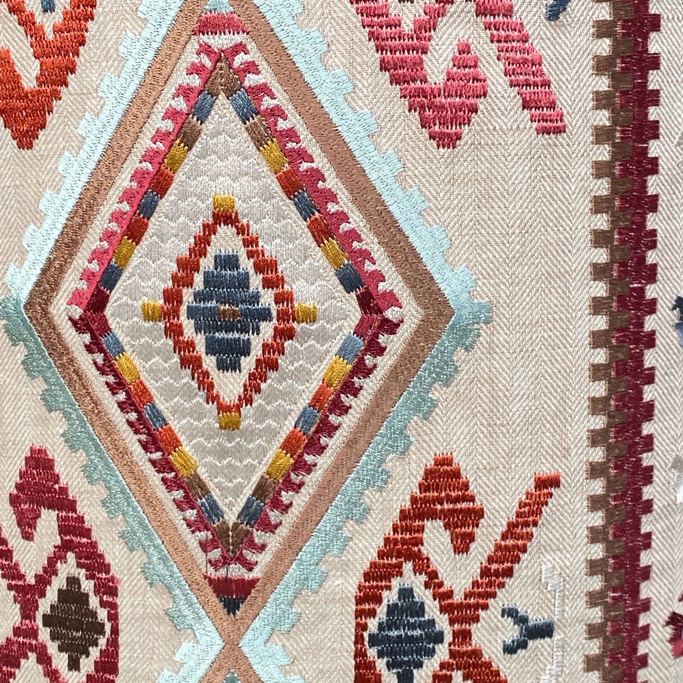 Lampenkap Castille Multicolor Beige 40x30cm Geborduurd