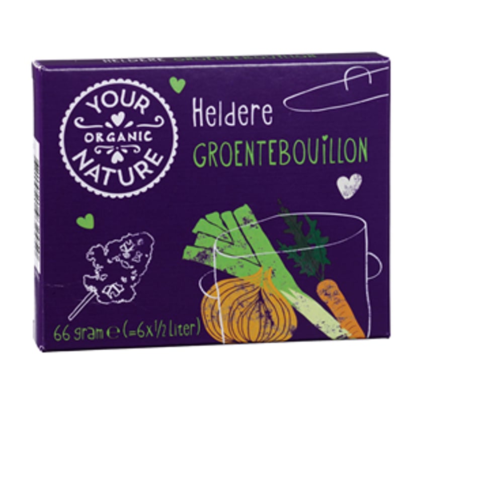 Your Organic Nature Heldere Groentenbouillonblokjes Zonder Gist 66g