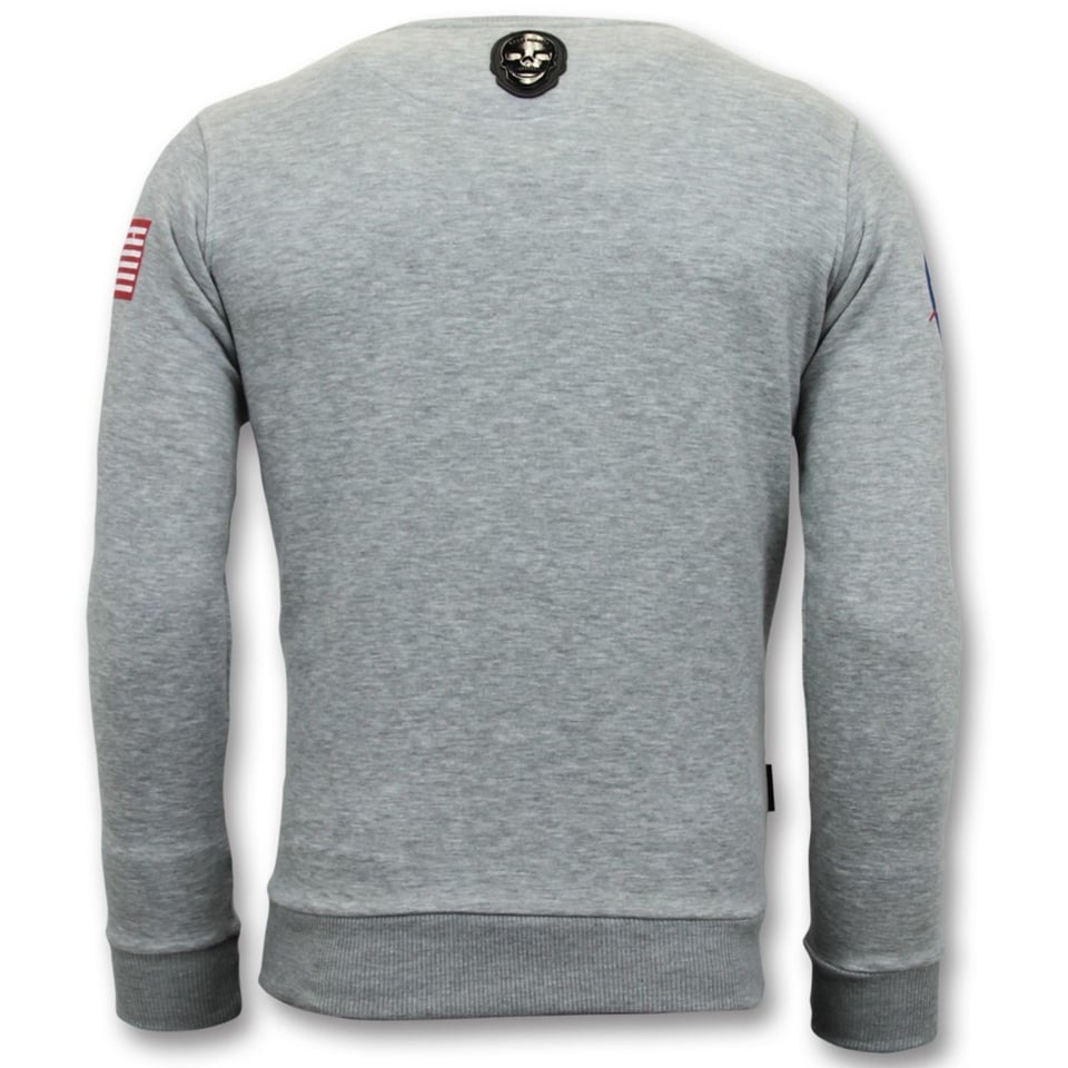 Exclusieve Sweater Heren - Nasa American Flag - Grijs