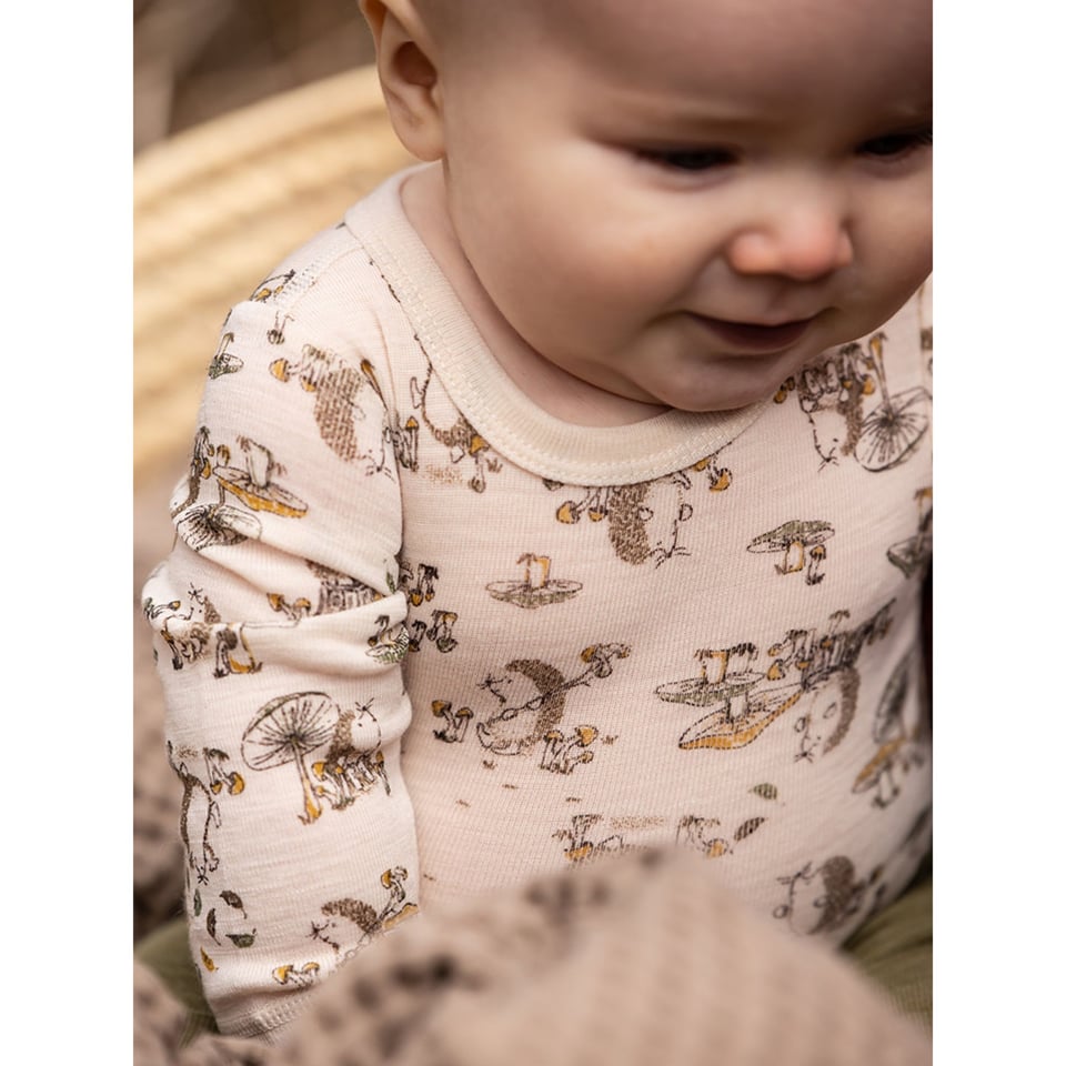 Celavi romper egeltje groen merino wol