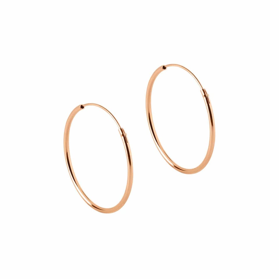 Rose Gold Plated Hoop Earrings 25 MM 1,2MM