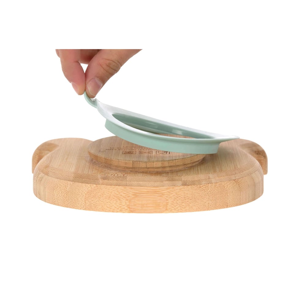 LÄSSIG Kids Plate Bamboowood with Suction Pad 