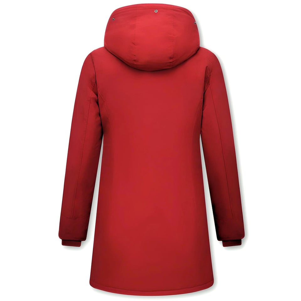 Lange Vrouwen Winterjas - Slim Fit - Rood