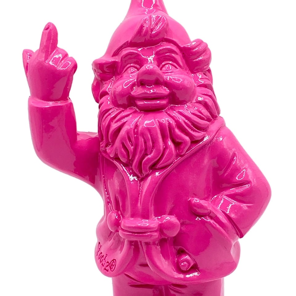 Beeldje Kabouter Fuck You Fuchsia 10cm