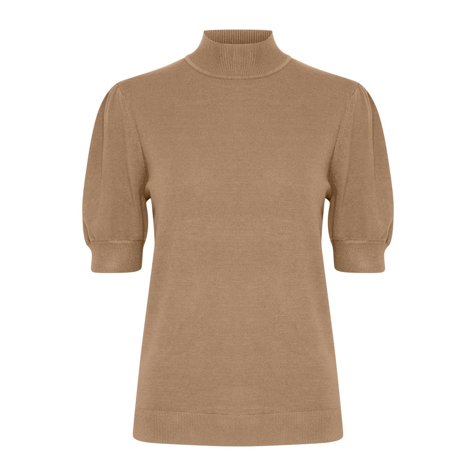 Basis shortsleeve Knit - Beige melange