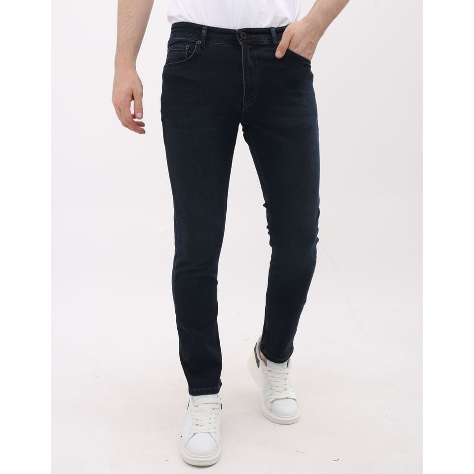 Spijkerbroek Heren Volwassenen - Heren Jeans Regular Fit Stretch - MM-R-14 - Donker Blauw