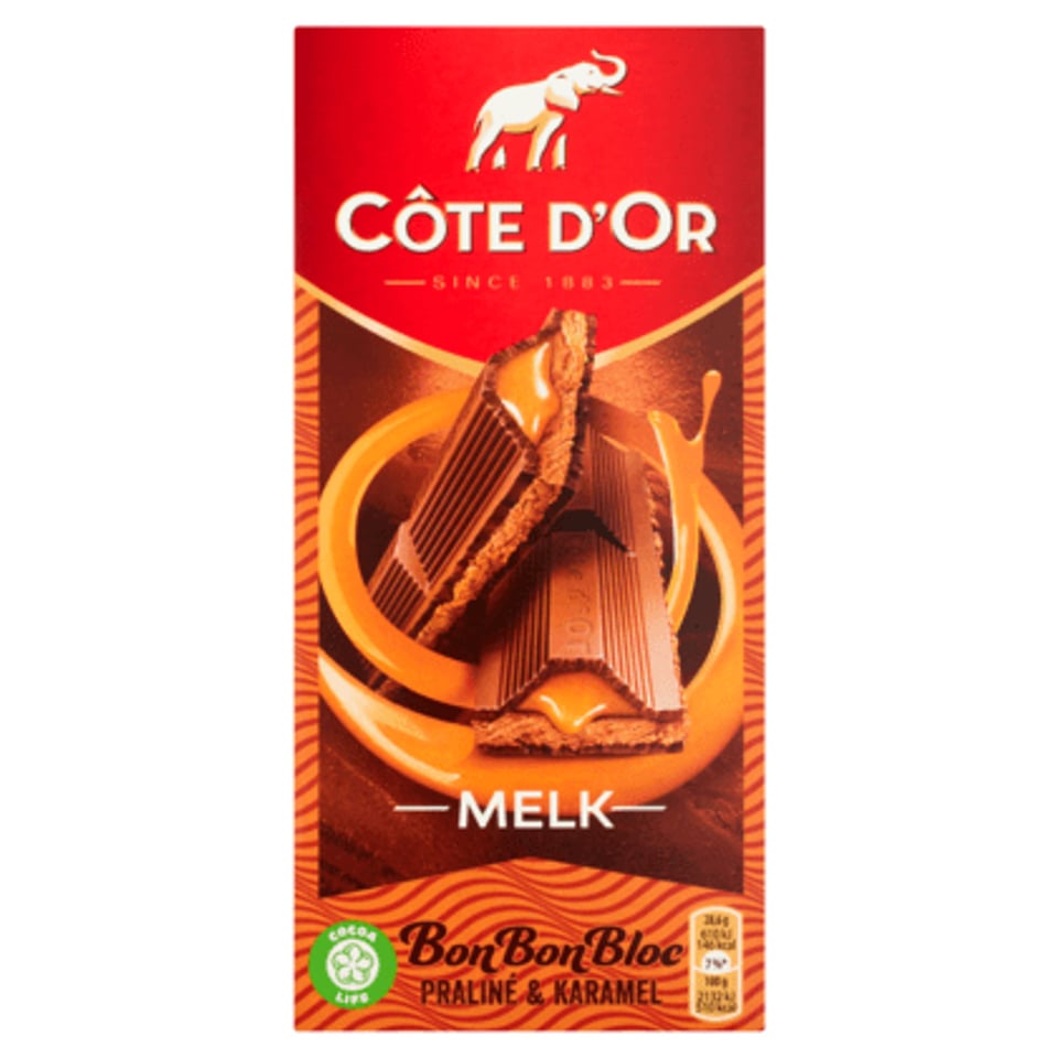 Côte d'Or BonBonBloc Chocolade Praliné Karamel
