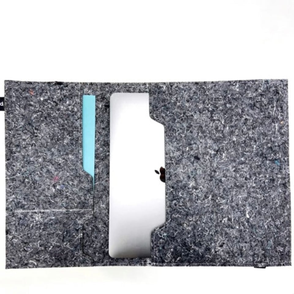 Laptophoes van gerecyclede kleding - 15 inch - I-did - Grey