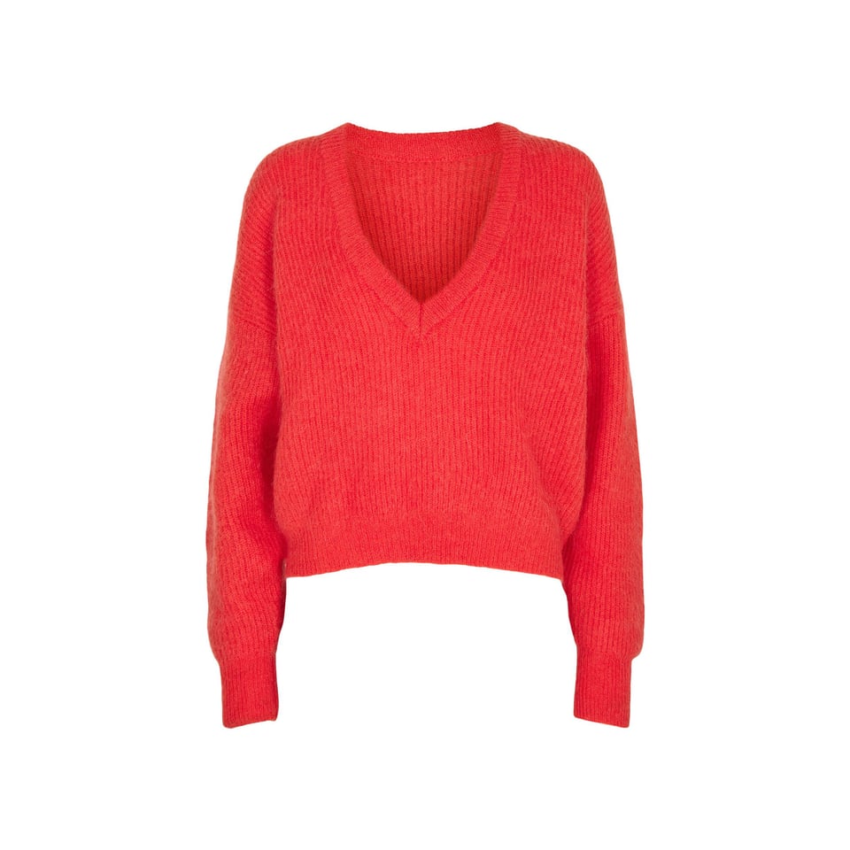 Co'Couture Leona Rib Wing Knit - Flame