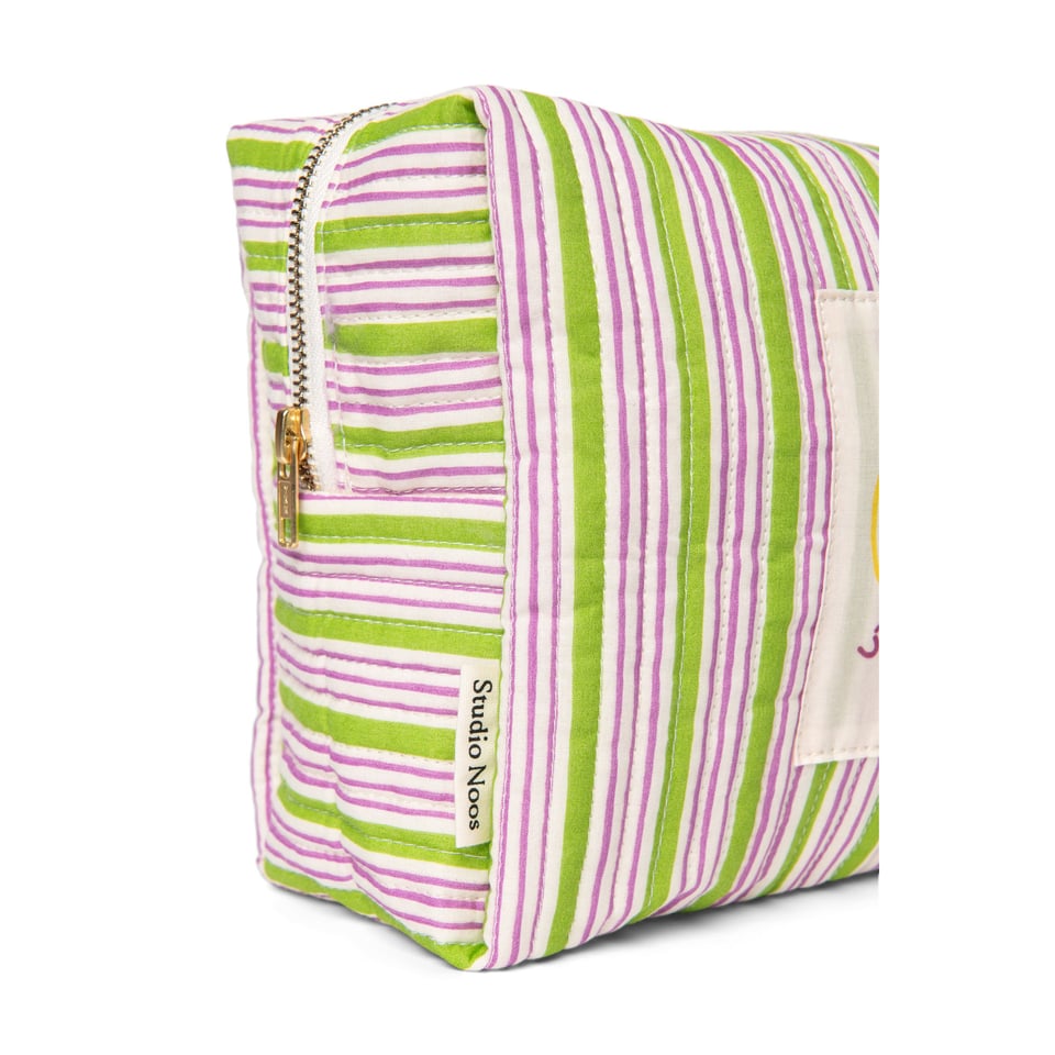 Titane Cotton Striped Toiletry Bag - Green