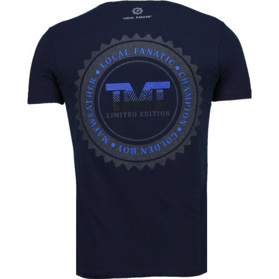 Golden Boy Mayweather - Rhinestone T-Shirt - Navy