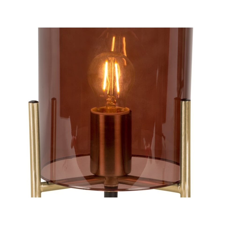Leitmotiv Tafellamp Glass Bell Chocolade Bruin