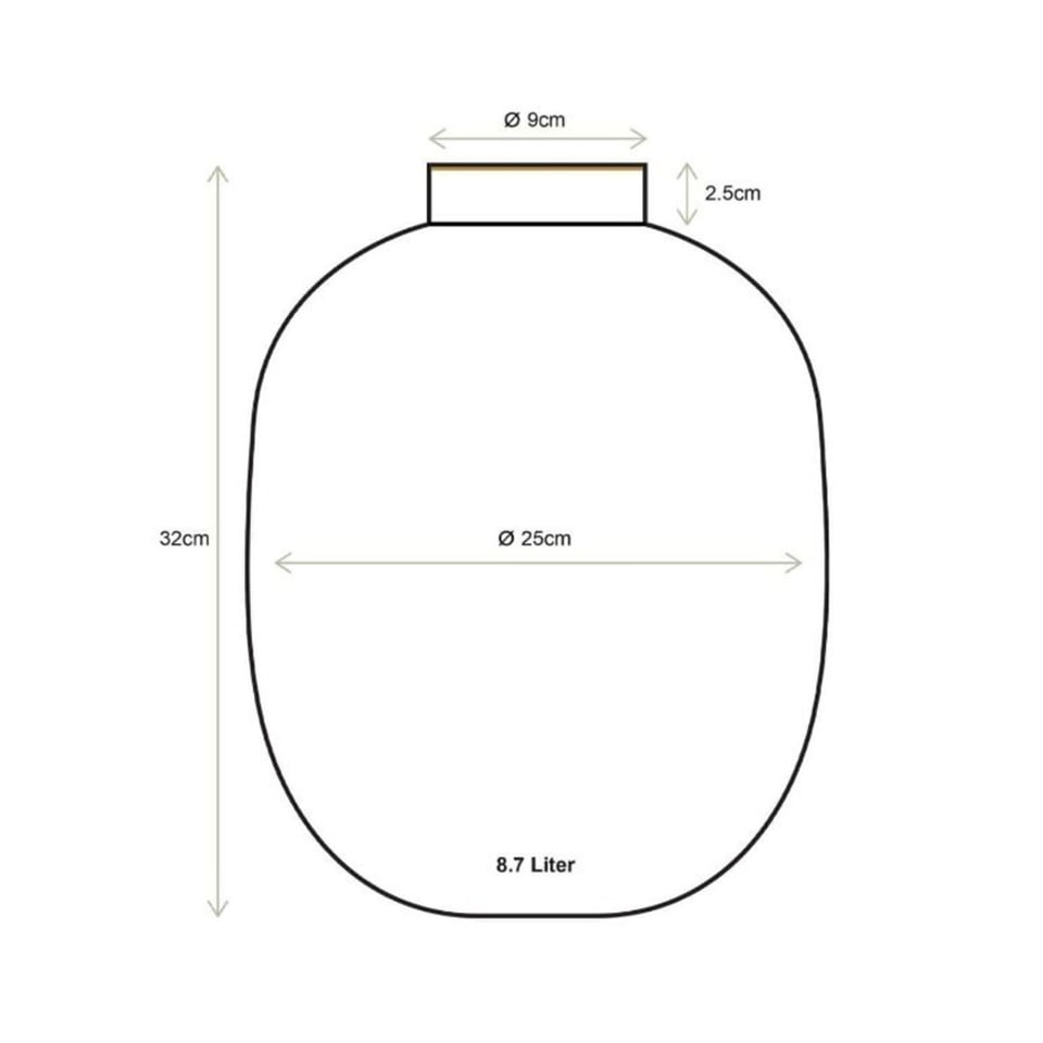 Vaas Bol Wit Met Gouden Stippen Metaal 25x32cm