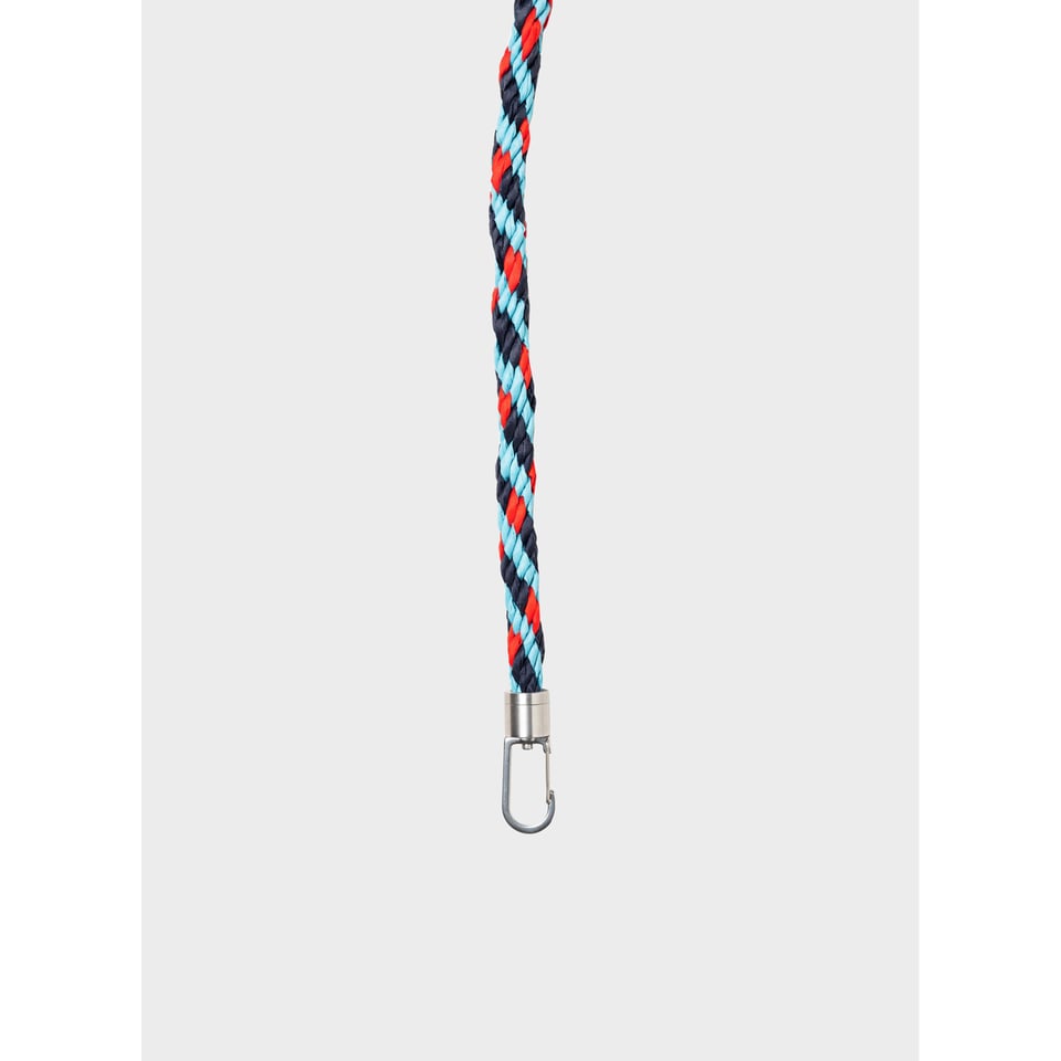 Susan Bijl Kumihimo Strap Key Blue & Red Alert Short
