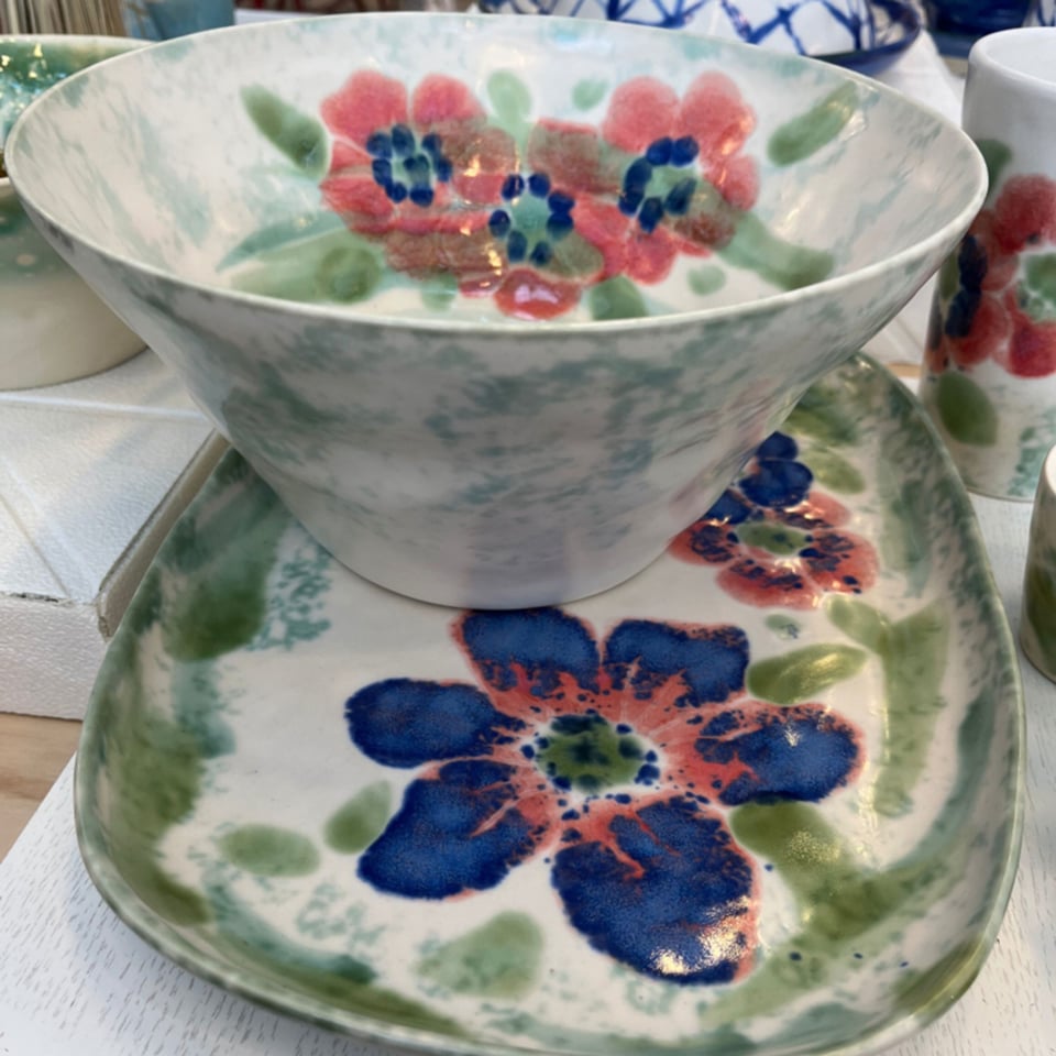 Duro Ceramics Flower Power Grote Konische Saladeschaal Ø 24,5 X 12 Cm